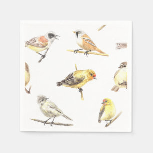 Tit birds pattern napkins