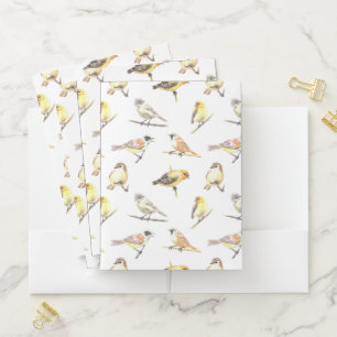 Tit birds pattern pocket folder