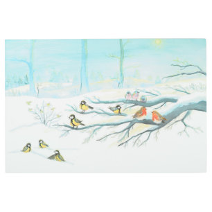 Tit birds, Robin redbreasts & Common chaffinch Metal Print