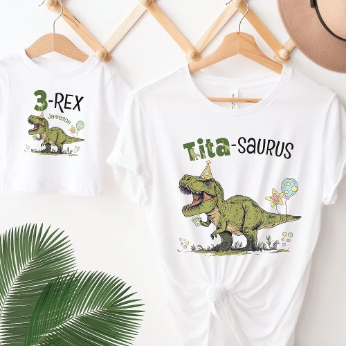 Tita_saurus Dinosaur Theme Fun Kids Birthday Party T_Shirt