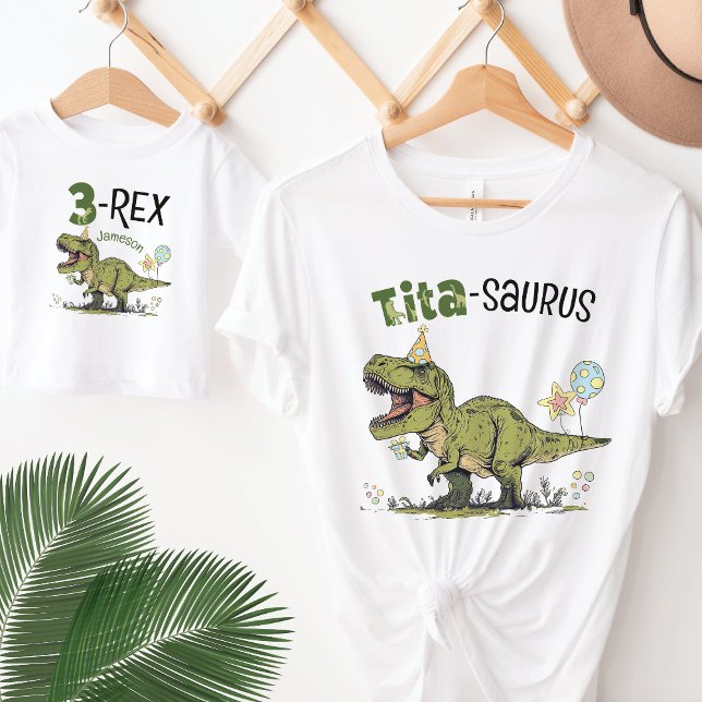 Tita-saurus Dinosaur Theme Fun Kids Birthday Party T-Shirt (Cute funny tita-saurus t-rex dinosaur theme kids birthday party matching family t-shirt, aunt auntie)