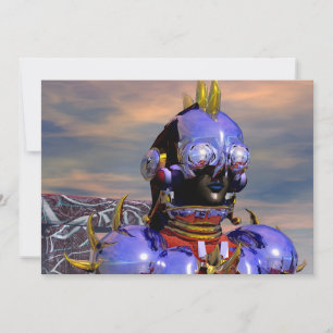 TITAN CYBORG PORTRAIT Blue Science Fiction,Scifi Invitation