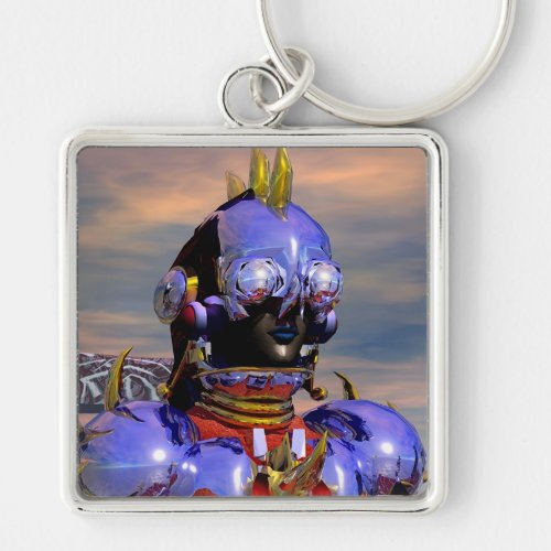 TITAN CYBORG PORTRAIT Blue Science FictionScifi Keychain