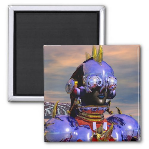 TITAN CYBORG PORTRAIT Blue Science FictionScifi Magnet