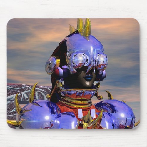 TITAN CYBORG PORTRAIT Blue Science FictionScifi Mouse Pad