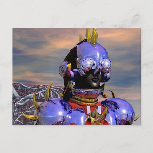 TITAN CYBORG PORTRAIT Blue Science FictionScifi Postcard