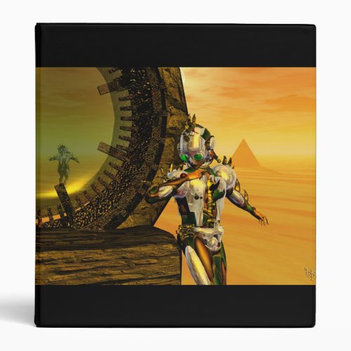 TITAN IN THE DESERT OF HYPERION yellow green bown 3 Ring Binder