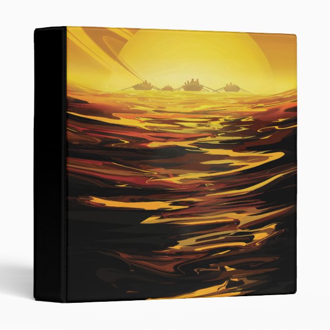 Titan largest moon of Planet Saturn 3 Ring Binder (Front/Spine)