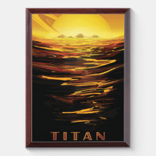 Titan largest moon of Planet Saturn Award Plaque