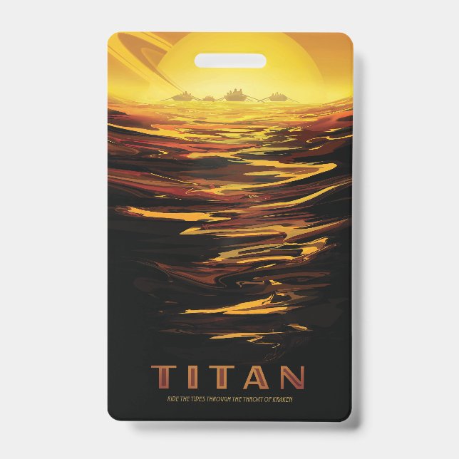 Titan largest moon of Planet Saturn Badge (Front)