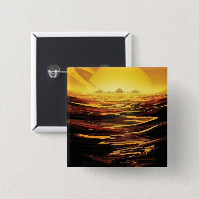 Titan largest moon of Planet Saturn Button (Front & Back)