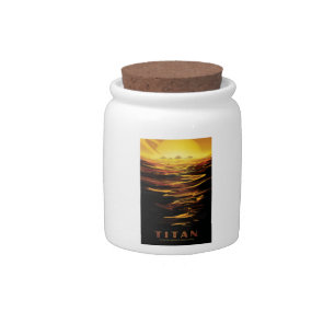 Titan largest moon of Planet Saturn Candy Jar