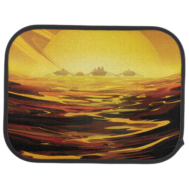 Titan largest moon of Planet Saturn Car Floor Mat (Rear)