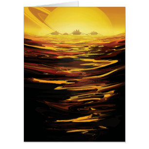 Titan largest moon of Planet Saturn Card