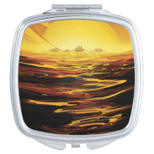 Titan largest moon of Planet Saturn Compact Mirror