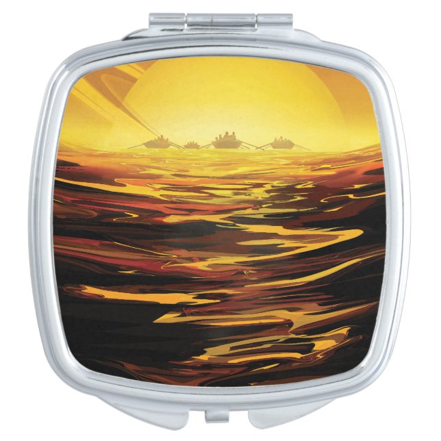Titan largest moon of Planet Saturn Compact Mirror (Front)