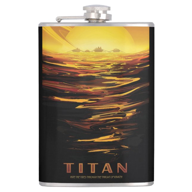 Titan largest moon of Planet Saturn Flask (Front)