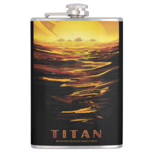 Titan largest moon of Planet Saturn Flask