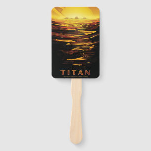 Titan largest moon of Planet Saturn Hand Fan