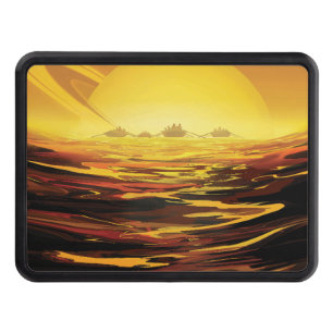 Titan largest moon of Planet Saturn Hitch Cover