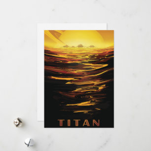 Titan largest moon of Planet Saturn Holiday Card