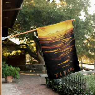Titan largest moon of Planet Saturn House Flag