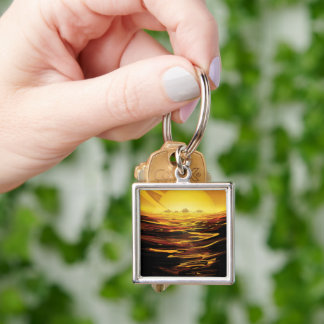 Titan largest moon of Planet Saturn Keychain