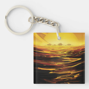 Titan largest moon of Planet Saturn Keychain