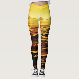 Titan largest moon of Planet Saturn Leggings
