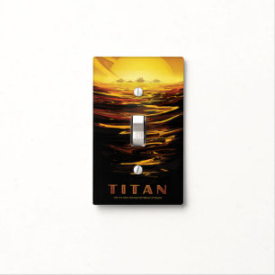 Titan largest moon of Planet Saturn Light Switch Cover