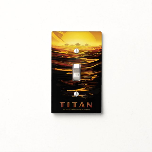 Titan largest moon of Planet Saturn Light Switch Cover (In Situ)