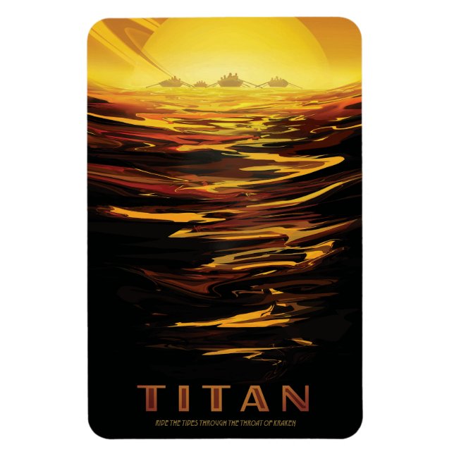 Titan largest moon of Planet Saturn Magnet (Vertical)