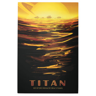 Titan largest moon of Planet Saturn Metal Print