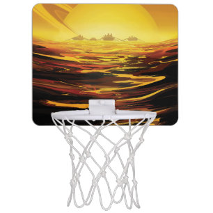 Titan largest moon of Planet Saturn Mini Basketball Hoop