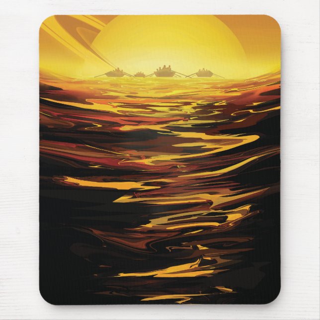 Titan largest moon of Planet Saturn Mouse Pad (Front)