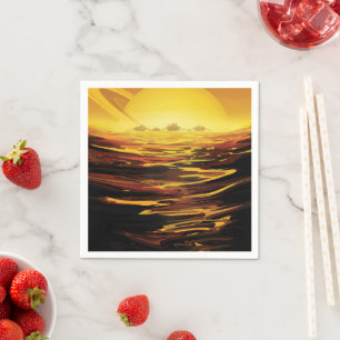 Titan largest moon of Planet Saturn Napkins