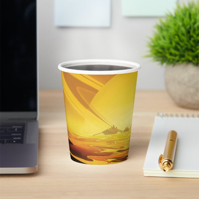 Titan largest moon of Planet Saturn Paper Cups (Insitu)
