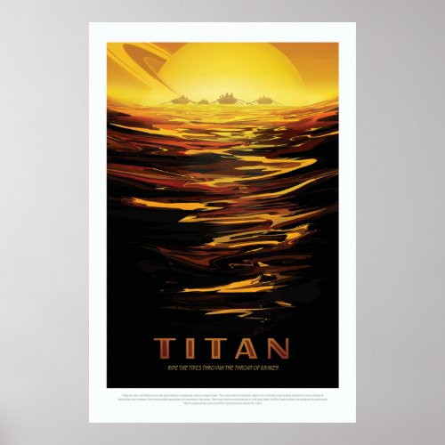 Titan largest moon of Planet Saturn  Poster
