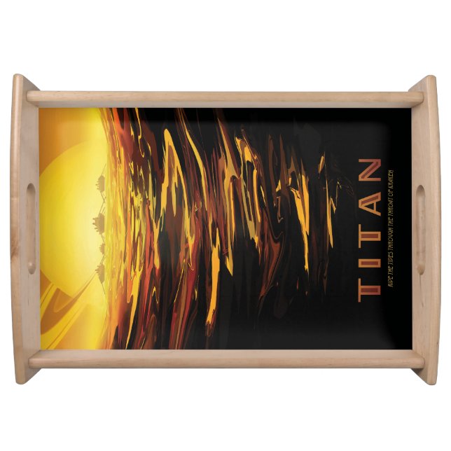 Titan largest moon of Planet Saturn Serving Tray (Front)