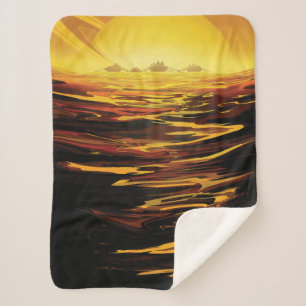 Titan largest moon of Planet Saturn Sherpa Blanket