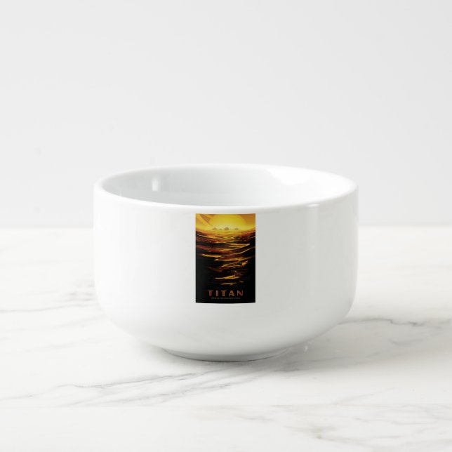 Titan largest moon of Planet Saturn Soup Mug (Front)