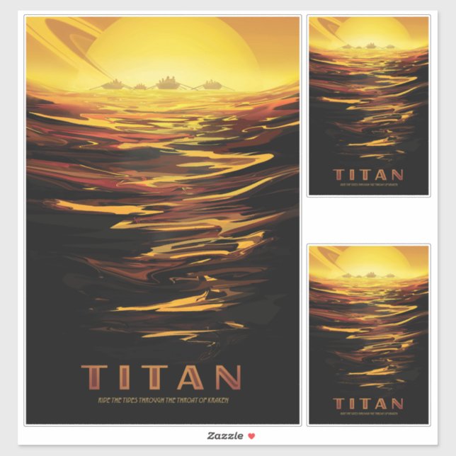 Titan largest moon of Planet Saturn Sticker (Sheet)