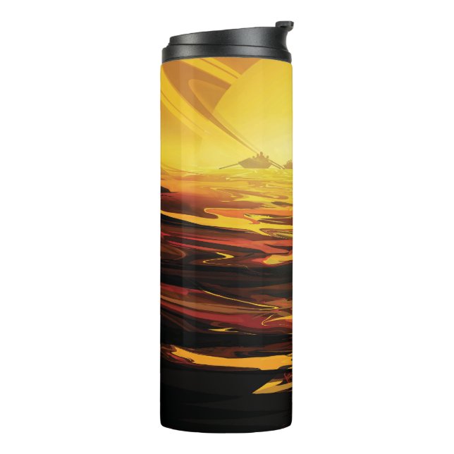 Titan largest moon of Planet Saturn Thermal Tumbler (Rotated Left)