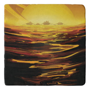 Titan largest moon of Planet Saturn Trivet