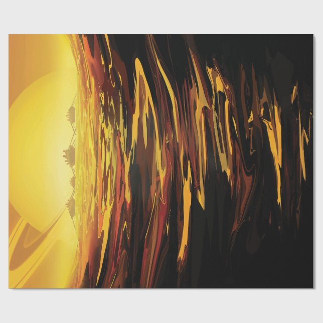 Titan largest moon of Planet Saturn Wrapping Paper (Flat)