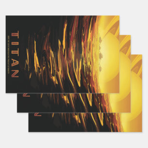 Titan largest moon of Planet Saturn Wrapping Paper Sheets