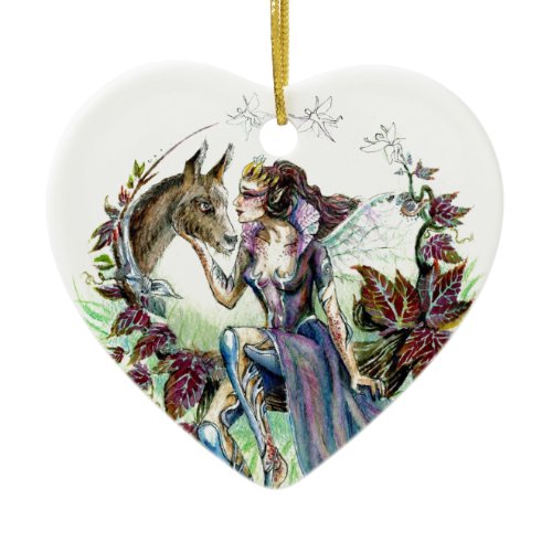 Titania and Bottom Ceramic Ornament