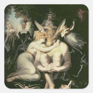 Titania Awakes, Surrounded by Attendant Square Sticker