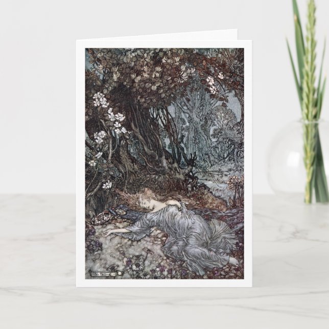 Titania Lying Asleep Card (Front)