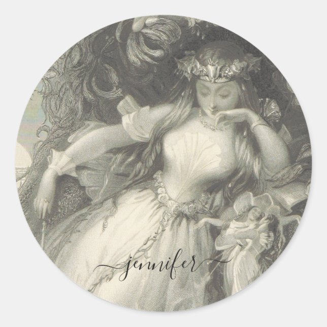 Titania  Midsummer Night's Dream Classic Round Sticker (Front)